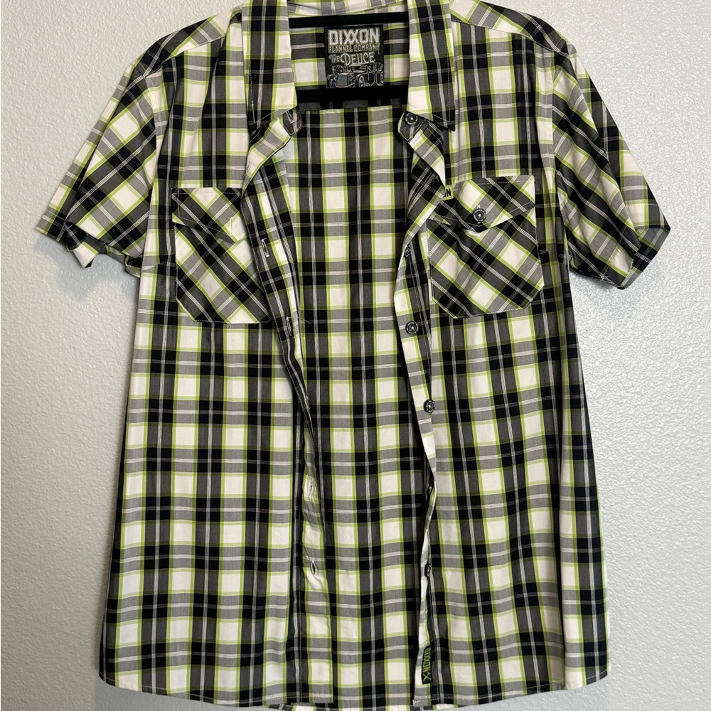 DIXXON Men's Green Plaid Shirt